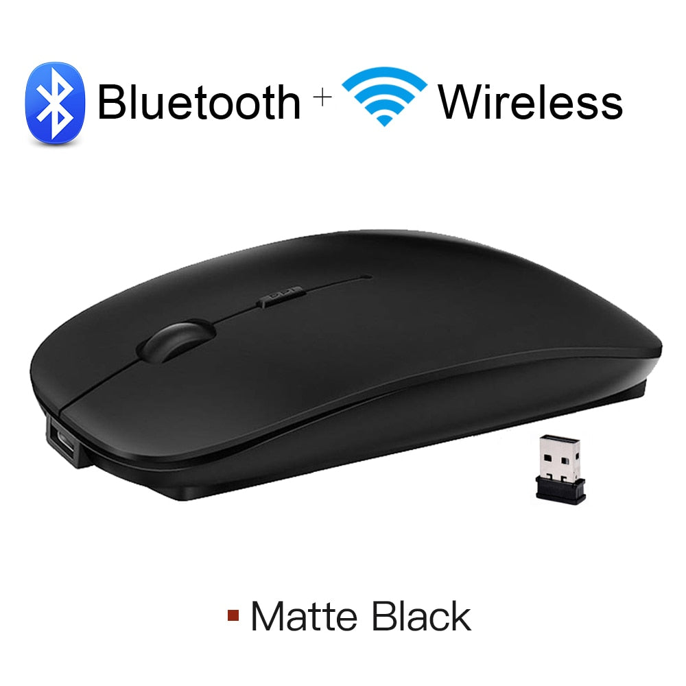 Mouse sem fio recarregável, Bluetooth ergonômico com mini usb de 2.4Ghz para notebook